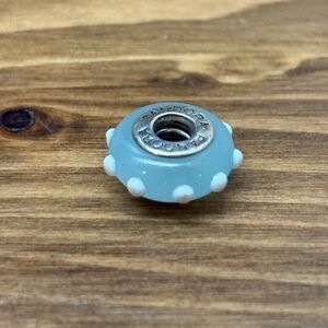 Pandora Aqua Blue Charm with White Dots